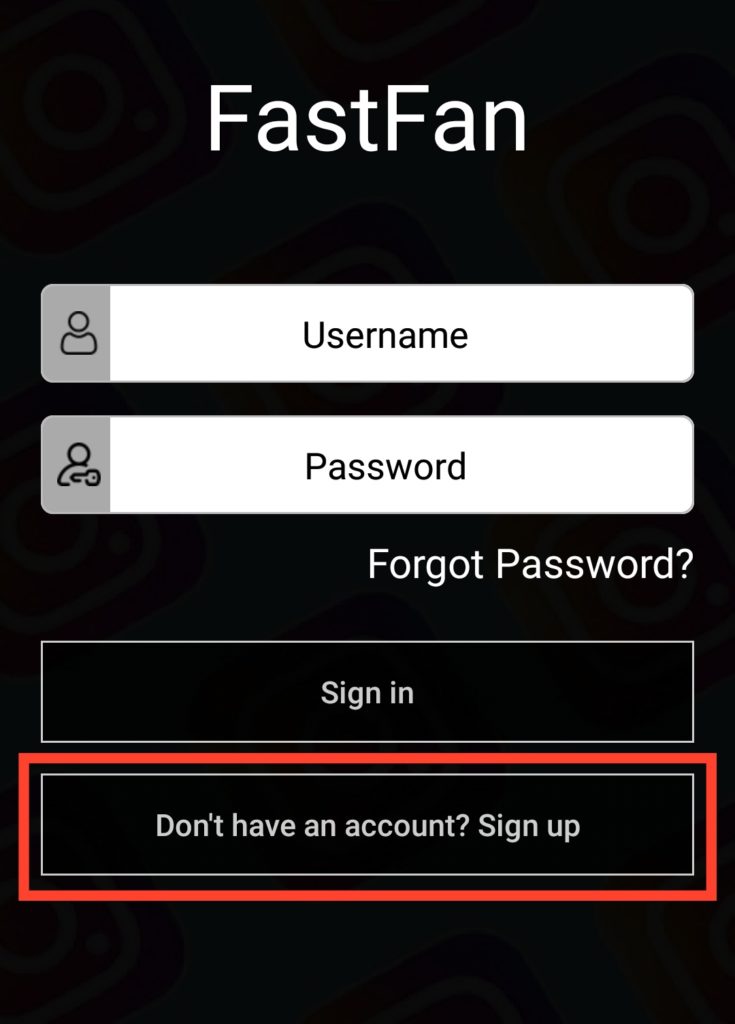 Create An Account In FastFan App