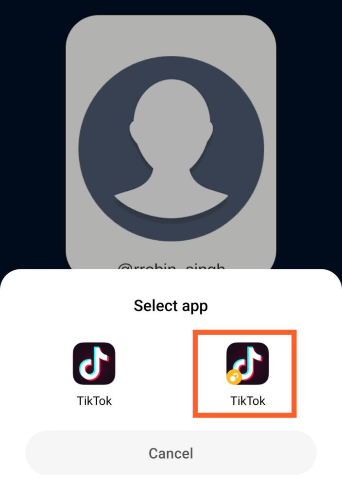 Select TikTok App in TikLiker App