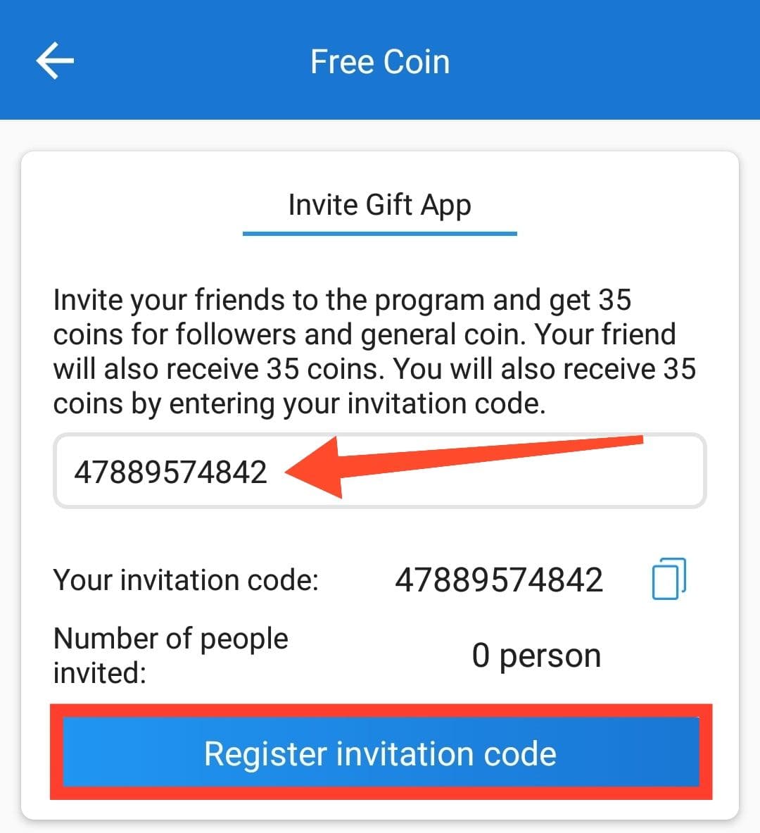 Register Invitation Code